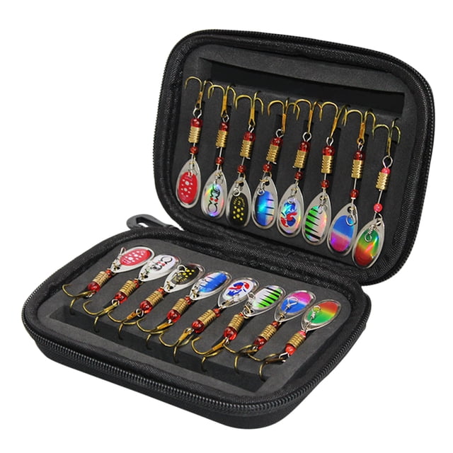Señuelos Metálicos 16pcs cucharas de pesca señuelos cebos de metal establecidos para trucha bajo fun Tomshoo Señuelos Metálicos