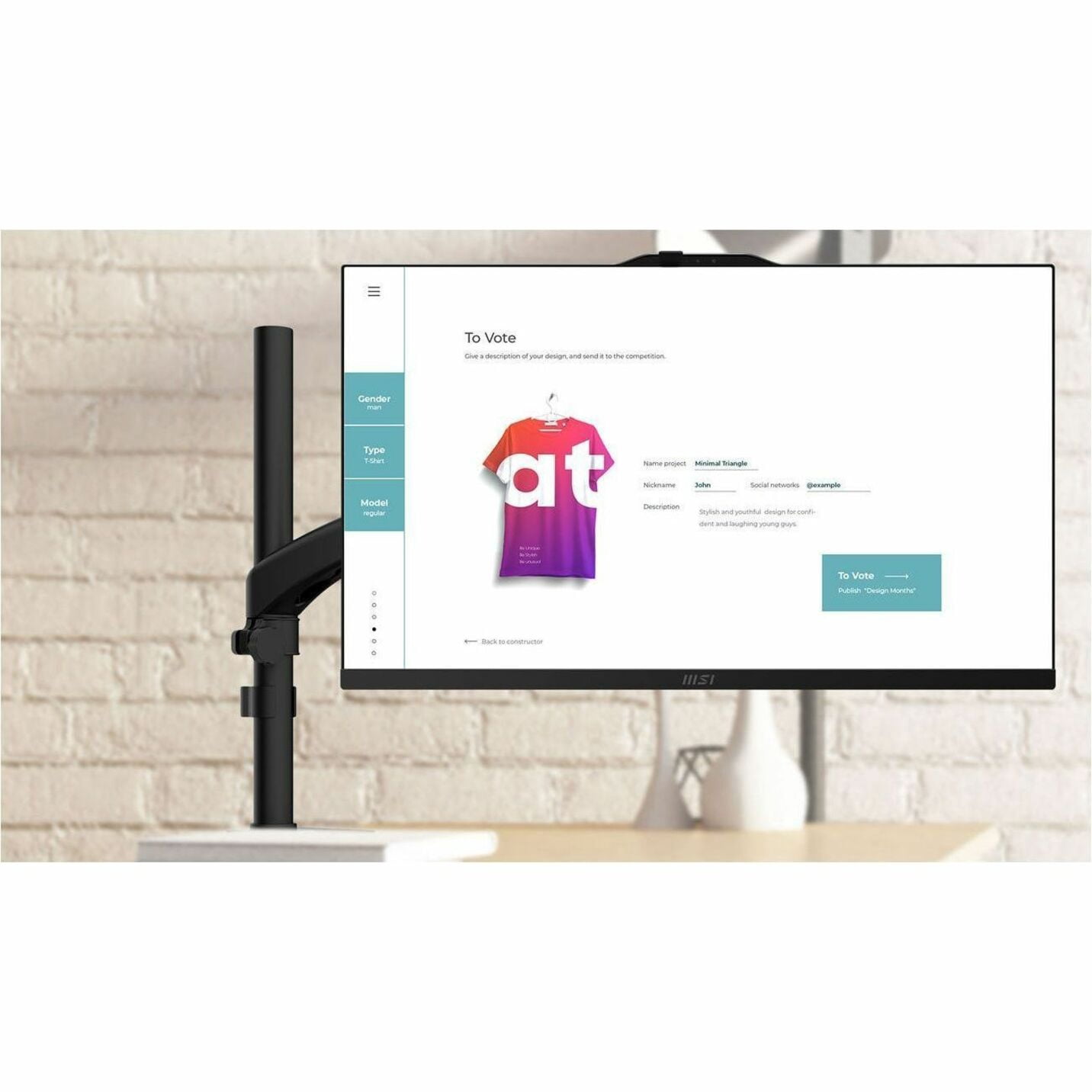 MSI All-in-One Computer Modern AM242TP 1M-1096US Intel Core 5 120U 16GB DDR5 1TB PCIe SSD 23.8" Touchscreen Windows 11 Home 64-bit