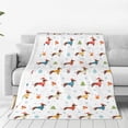 thumbnail image 4 of Salouo winter Snowflake Dachshund Print Bed Blankets,Flannel Blanket Comfortable Air Conditioning Blanket Lightweight Blanket for Sofa Bed Travel & Couch -40"x30", 4 of 8