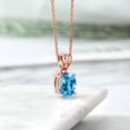 thumbnail image 4 of Gem Stone King 4.04 Ct Swiss Blue Topaz E-F Lab Grown Diamond 18K Rose Gold Plated Silver Pendant, 4 of 4