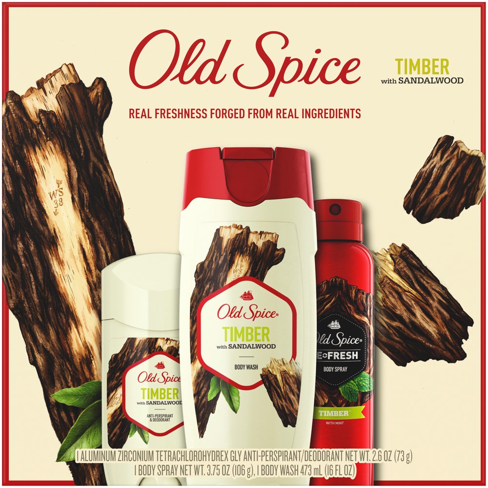 Old Spice® Timber with Sandalwood Body Wash, Body Spray