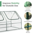 thumbnail image 3 of Aoodor 4 ft. x 2 ft. x 2 ft. Mini Greenhouse with 2 Zipper Doors, Water Resistant UV Protected for Flowers, vegetables and herbs - Transparent, 3 of 8