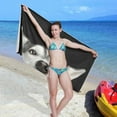 thumbnail image 6 of Coolnut Siberian Husky Dog Beach Towel - Super Absorbent Oversized Travel Towels - Lightweight Compact Quick Dry Towel for Swimming Camping Holiday （114） Wash cloth, 6 of 7