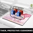 thumbnail image 2 of Dish Drying Mat, 16x18" Marble Style Absorbent Drying Mat for Kitchen Counter, Cute Heat Resistant Dish Drying Pad Anti-Slip Dish Mat Drying Kitchen Mat, Dish Rack Mats for Bar Counter, Pink, 2 of 6