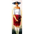 thumbnail image 2 of West, Ronald 7x14 White Modern Wood Framed Museum Art Print Titled - Sad Lady in Hat, 2 of 4