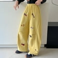 thumbnail image 5 of Xudanell Teen Girl Puppy Baggy Barrel Sweatpants Dachshund Embroidered Wide Leg Drawstring Pants with Pockets for 5-6 Years, 5 of 6