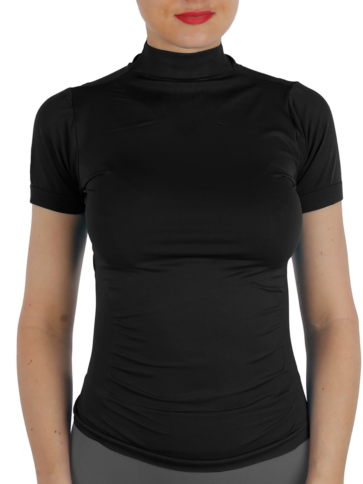 Download KS-AllyCat - AllyCat Women Short Sleeves Mock Neck ...