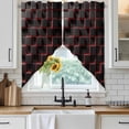 thumbnail image 3 of Swag Valance Curtains for Windows, Red Black Cubes Light Filtering Kitchen Curtains with Rod Pocket, Modern Geometric Abstract Art Decorative Window Treatment Valances for Living Room, 36x63 - 2 PCS, 3 of 9