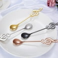 thumbnail image 4 of Stainless Steel Titanium-coated Coffee Spoons Musical Note Pattern Stirring Spoon Dessert Scoop Tableware (Primary Color), 4 of 8