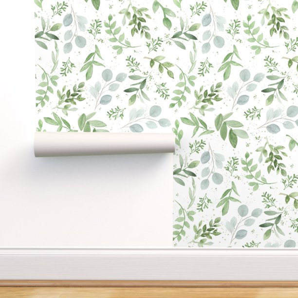 Peel-and-Stick Removable Wallpaper Eucalyptus Green Boxwood Magnolia