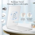thumbnail image 2 of Rechargeable Travel Makeup Vanity Mirror, Portable Lighted Makeup Mirror, 3 Color Lighting, Dimmable Touch Screen, Tabletop LED Cosmetic Mirror, 2 of 4