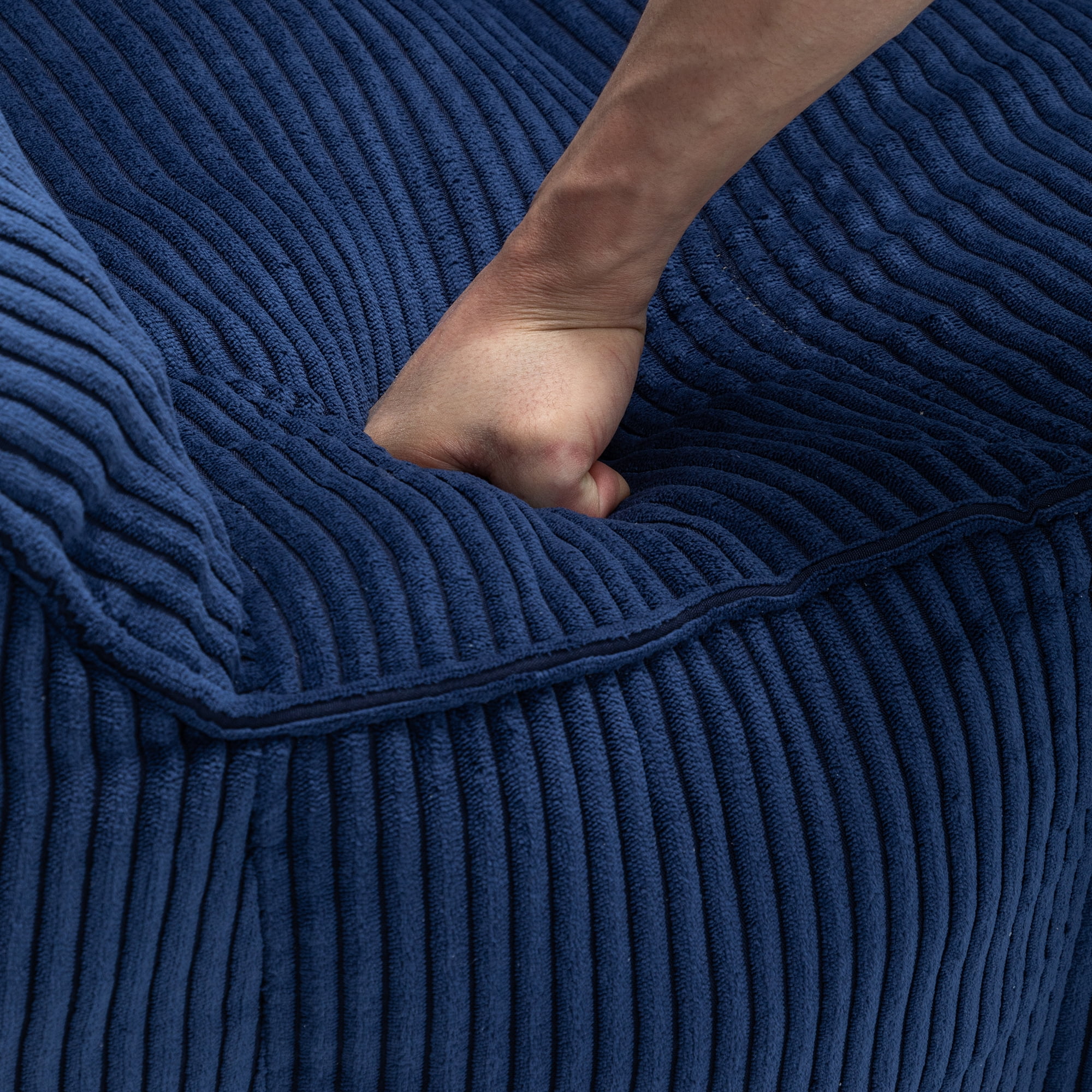 Jopath Giant Bean Bag Chair Sofa for Adults Teens,Comfy Corduroy Large Bean Bag Chairs with Fillings,High Elasticity Lazy Sofa for Bedroom Living Room,Dark Blue