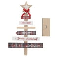 thumbnail image 3 of Árbol de Navidad de Madera Adornos de Escritorio de Navidad Decoración de Madera Letrero Vintage Bloque de árbol de Navidad Artesanía Casa de Campo Decoración de Madera ANGGREK Otros, 3 of 8