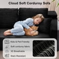 thumbnail image 4 of Zoopower 106" Cloud Sectional Couch, L-Shape Convertible Modular Sectional Sofa, Corduroy Boneless Couch for Living Room, Black, 4 of 12