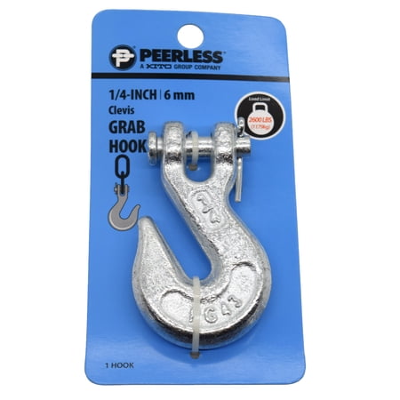 1/4" Clevis Grab Hook, Grade 43, Forged Steel, Peerless Chain Company, #4719138