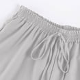 thumbnail image 6 of Women's 2026 Summer Cotton Linen Capris Elastic Drawstring High Waist Loose Casual Cropped Beach Pants Light Gray XL, 6 of 7