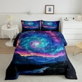thumbnail image 2 of Feelyou Psychedelic Galaxy Bedding Comforter Set for Teen, 3D Nature Mountain Twin Comforter Sets, Glitter Stars Print Reversible Bedding Set, Lightweight Room Decor, 2 Pieces, 2 of 8