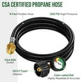 thumbnail image 3 of PatioGem 6FT Propane Hose Adapter 1lb to 20lb, 1lb to 20lb Propane Tank Adapter, Propane Tank Hose, Propane Grill Hose Fit for Weber Q Grill/Coleman Camping Stove/Buddy Heater Propane Hose, 3 of 10