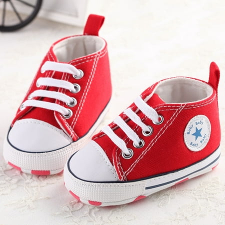 

Puloru Infant Toddler Newborn Sneakers Baby Boy Girl Soft Sole Crib Shoes Prewalker 0-18M