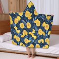 thumbnail image 5 of Yellow Lemon Slices DarkBlue Pattern Hooded Bath Towel，50"x30" for Ages 3 To 12 Kids, Quick Dry Lightweight Soft Microfiber Hood Beach Towel Cover Up for Kids, 5 of 7