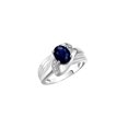 thumbnail image 3 of RYLOS Rings for Women Sterling Silver Ring Oval 9X7MM Gemstone & Diamonds Classic Design September Sapphire Jewelry for Women Size 8, 3 of 7
