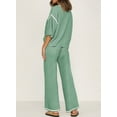 thumbnail image 2 of DOKOTOO 2 Piece Outfits for Women Lounge Sets Half Sleeve Knit Sweater Tops Matching Set Wide Leg Pants Tracksuit M, 2 of 7