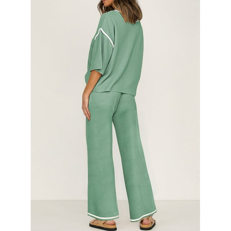 DOKOTOO Womens Two Piece Lounge Set Spring Outfits Half Sleeve 