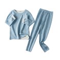 thumbnail image 1 of Minnieouse Conjuntos de pijamas Ropa de dormir para niños Ropa para niños Adolescentes Cuello Color sólido Ropa interior térmica de conjuntos de ropa Azul claro ciento veinte, 1 of 6