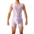 thumbnail image 5 of Mens Shiny Glossy Tracksuits Fitness Tank Top With Boxer Shorts Activewear Sets, 5 of 8