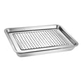 thumbnail image 3 of Bandeja de té hueca, bandeja para taza de té, apilable, de drenaje profundo, de acero inoxidable, rectangular 32cmx22cm, 3 of 9