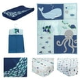 Lambs & Ivy Oceania 6Piece Nursery Baby Bedding Set Blue, Gray