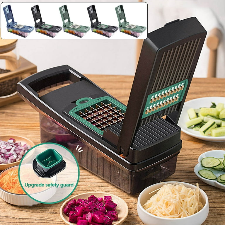 Vegetable Chopper - Spiralizer Vegetable Slicer - Onion Chopper with  Container - Pro Food Chopper - Slicer Dicer Cutter - (10 in 1)
