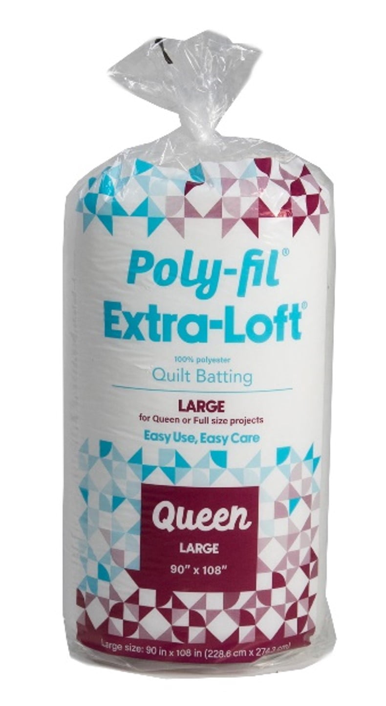 (3 pack) Fairfield Poly-Fil Extra-Loft Quilt Batting, Premium Polyester Batting for Quilting, Ideal for Lap Blankets and Queen-Sized Projects, Quilting Supplies, Large, 90" X 108", White