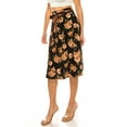 thumbnail image 2 of Women's Elegant Solid A-Line Midi Skirt with High Waist and Satin Tie Belt, 2 of 6
