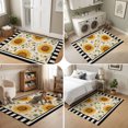 thumbnail image 5 of Area Rugs 3'x5', Sunflowers Carpet Runner Indoor Outdoor Rugs Home Decor Aesthetic, Farmhouse Botanical Floral Leaves Black Stripes Non Slip Mats Washable Accent Rug for Living Room Bedroom, 5 of 8