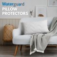 thumbnail image 5 of Waterguard Protectores de almohada impermeables, fundas de almohada acolchadas con cremallera, 100% algodón, fundas de almohada con relleno de microfibra superior, tamaño Queen (20 x 30), juego de 4, 5 of 5