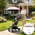 thumbnail image 5 of Universal Stroller Umbrella Parasol - UPF50+ Shade for Strollers, Wagons, Camping Carts, Tricycles - 360° Rotating Clamp, Foldable, Waterproof Pink, 5 of 7