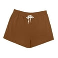thumbnail image 3 of Labakihah Joggers For Women Womens Sweat Shorts Casual Summer Comfy Lounge Shorts Elastic Running Shorts Brown, 3 of 3
