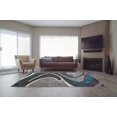 thumbnail image 3 of Spirals Abstract Pattern Area Rug Carpet in Black Grey Blue, 8x11 (7'10" x 10'5", 240cm x 320cm), 3 of 5