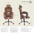thumbnail image 3 of Silla de oficina vinipiel X Pross sin reposapies cafe 6.49 pulg XP-SODVBK, 3 of 6