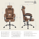thumbnail image 3 of Silla de oficina vinipiel X Pross sin reposapies cafe 6.49 pulg XP-SODVBK, 3 of 6