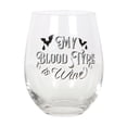 thumbnail image 1 of Something Different My Blood Type Is Wine Stemless Wine Glass, 1 of 2