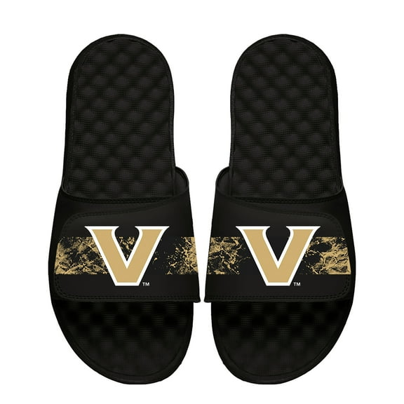 Men's ISlide Black Vanderbilt Commodores Distressed Slide Sandals
