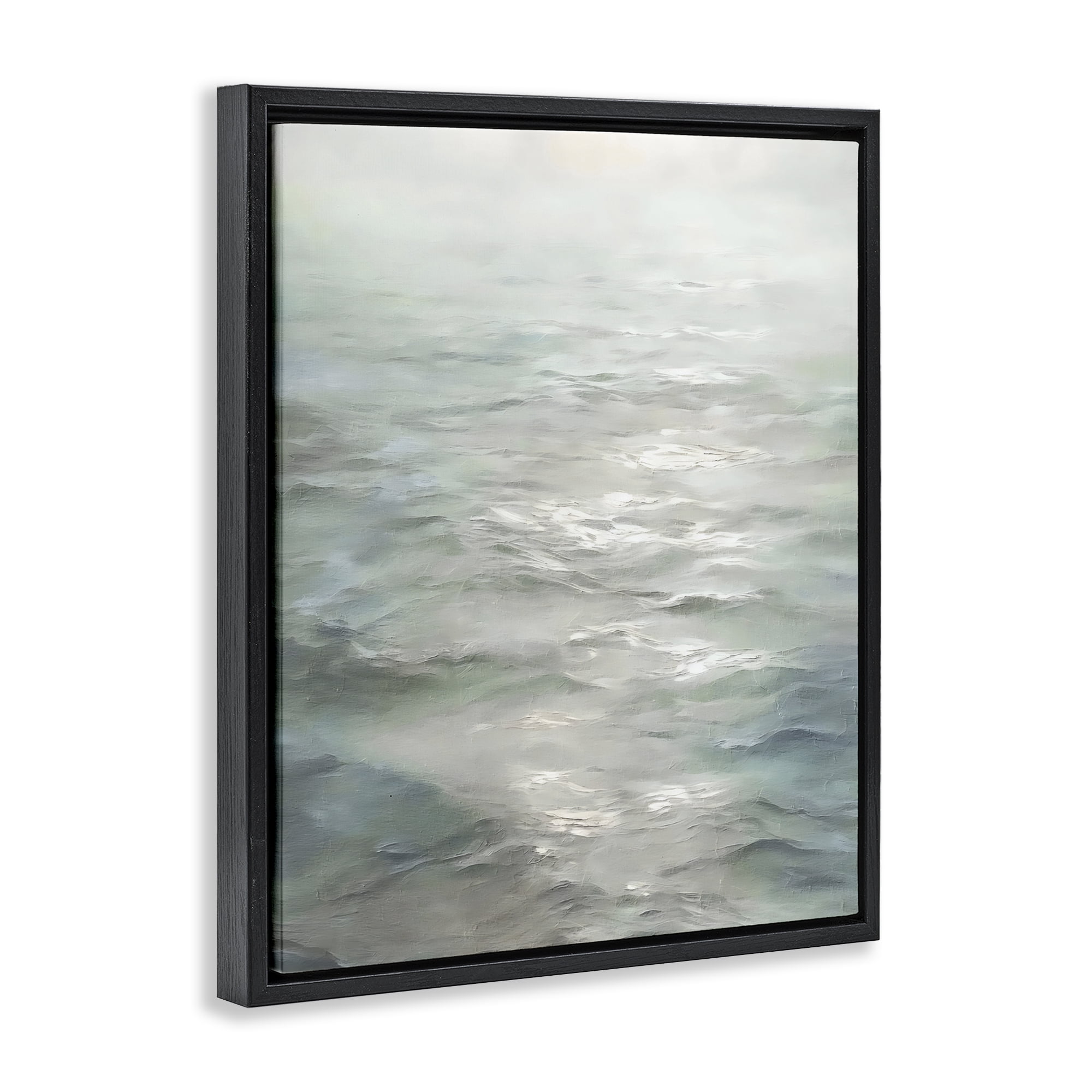 Stupell Industries Shallow Reflections on Sea Black Framed Floater Canvas Wall Art, design by Riley B