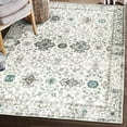 thumbnail image 2 of ReaLife Rugs Machine Washable Printed Distressed Boho Border Ivory Gray Eco-friendly Recycled Fiber Area Runner Rug (3' x 5'), 2 of 7