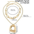 thumbnail image 5 of Women's Layered Gold Irregular Geometric Square Pendant Necklace Unique Punk Hip-Hop Style Oval Openwork Chain Necklace Fashion Accessories Creative Jewelry Women's Jewelry, 5 of 7