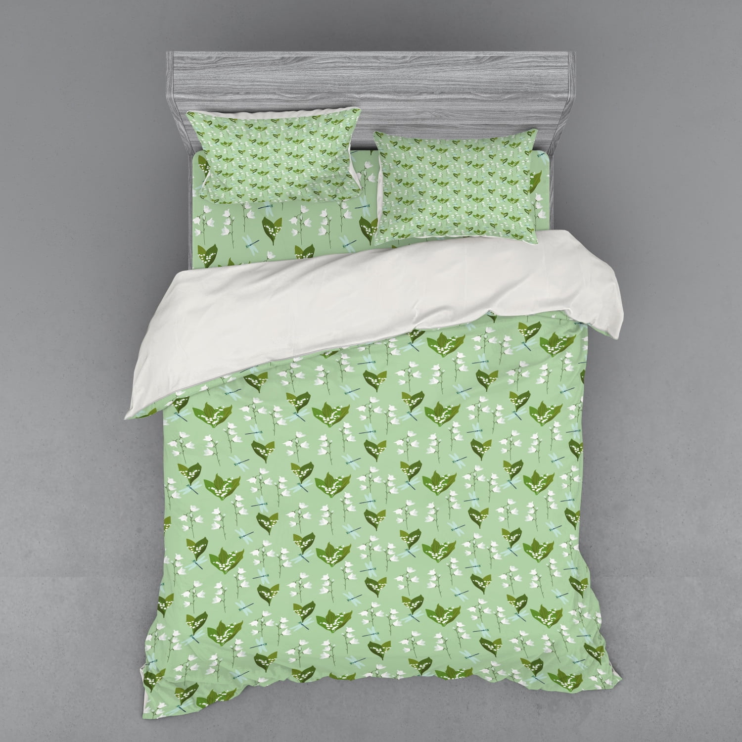 Ambesonne Nature Fitted Sheet Pillow Sham Set Bedding Decor in 4 Sizes