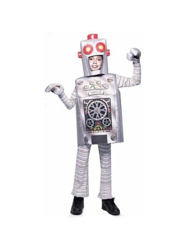 Halloween Party Robot Parent-children Outfit Cosplay Costume with Headgear US 
