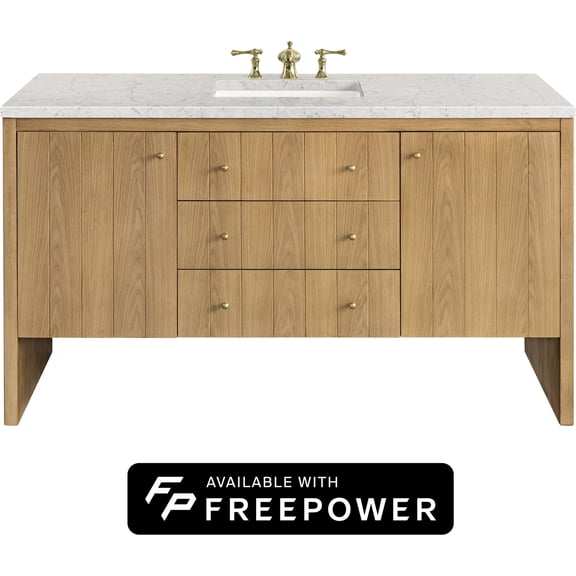 James Martin Vanities 435-V60S-LNO-FEJP Hudson 60" Free Standing Single Basin Poplar Wood