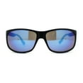 thumbnail image 2 of Locs Mens Color Mirror Color Smoke Arm Sport Sunglasses Black Blue Blue Mirror, 2 of 4